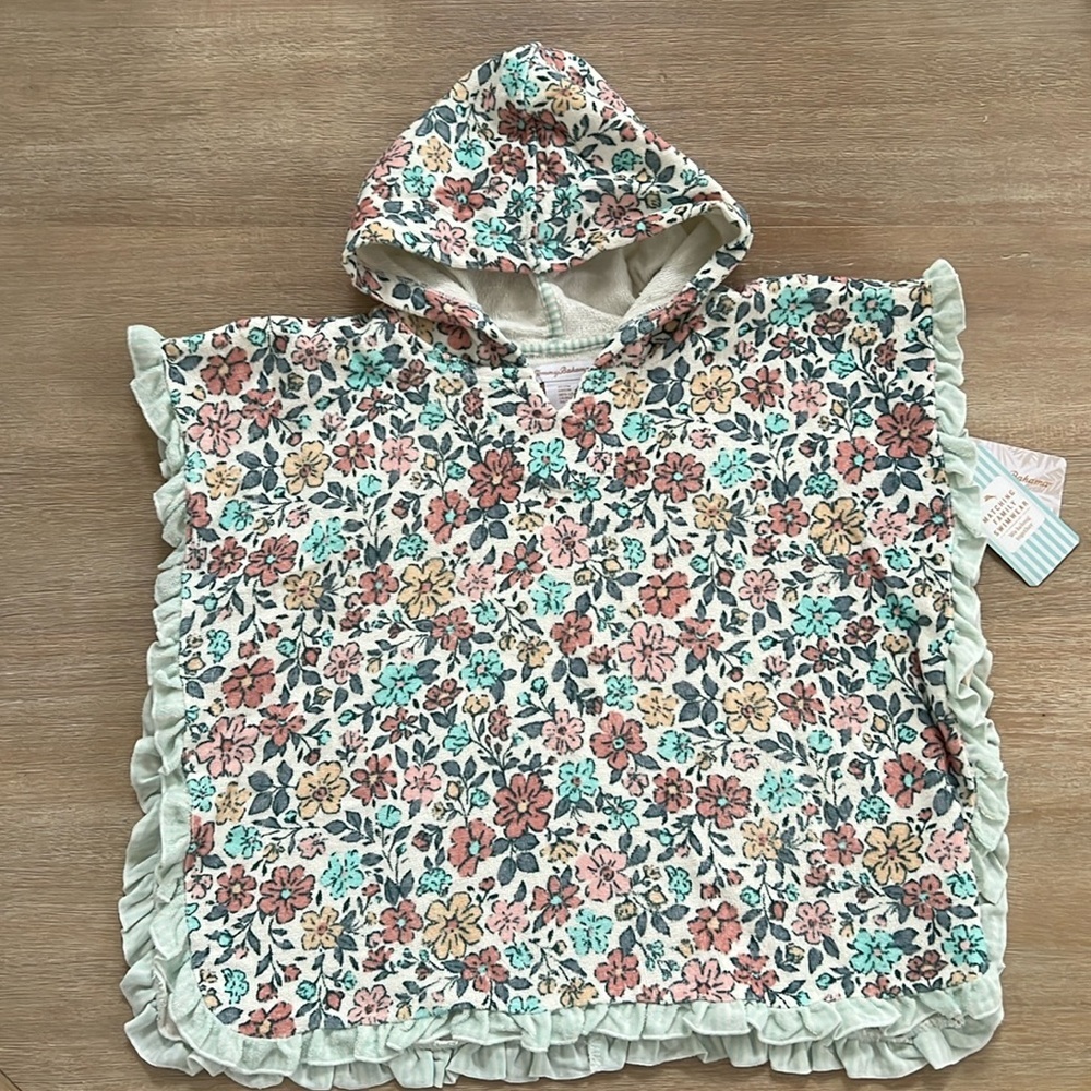 Tommy Bahama Baby Girl Floral Hooded Towel Coverup 18 months
